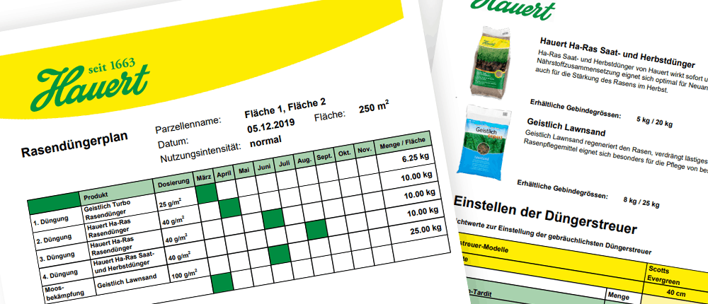 Hauert-Rasentool: Der individuelle Düngeplan